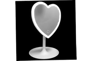 MUELODSIC Smart LED Makeup Mirror with Heart-Shaped LED Light Portable Desktop Cosmetic Mirror for Daily