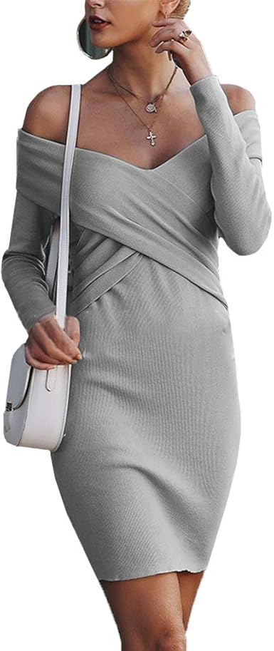 off the shoulder long sweater dress