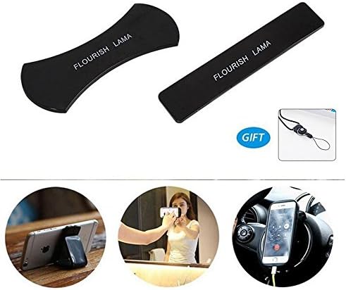 Flourish Lama Cell Phone Holder Universal Sticker Mat Phone Stand Gel Pad Anti Slip Car Bracket Wall Sticker Washable Rubber 360 Car Sticker for all Smartphone Anywhere (2pcs/1pair)