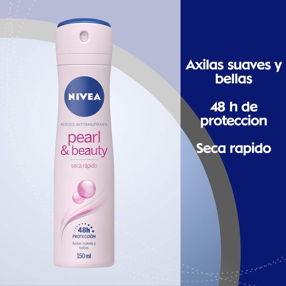 NIVEA Pearl & Beauty Anti-Perspirant Deodorant (150ml), 48hr Deodorant for Women, Anti-Perspirant Spray for Women, with A Gentle Fragrance & Pearl Extracts - Image 4