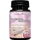 Pueraria Mirifica Capsules - Natural Breast Enhancement Pills for Women - Breast Enlargement Pills - Breast Growth, Vaginal Health, Menopause Relief, Skin & Hair Health - 90 Vegan Capsules
