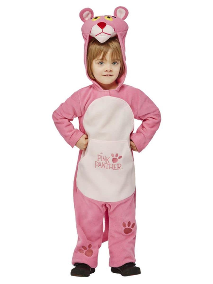 Smiffys Pink Panther Costume All In One with Character Hood, Officially Licensed Pink Panther Fancy Dress, Child Dress Up Costumes