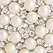 Valdler Fashion Jewelry Imitation Pearls Floral Ivory and Silver-Tone Crystal Brooch Pin