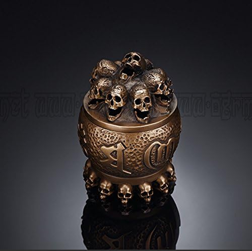 OGRM Crafts Bronze Kapala Human Skull Incense Burner Censer Limited edition Handmade