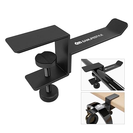 Headphone Headset Holder - 6amLifestyle Headphone Stand, Universal Metal Headphone Holder Hanger Clip with Adjustable Clamp f