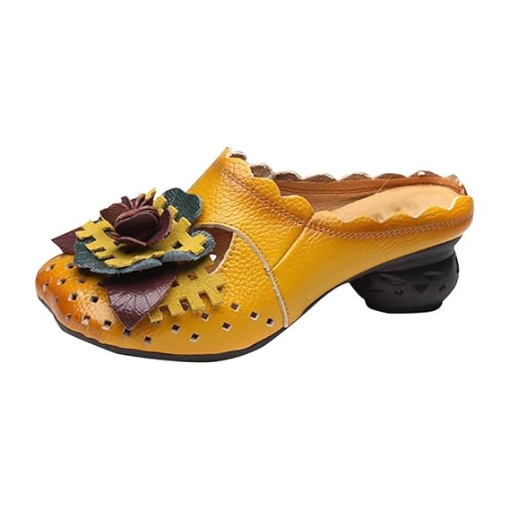 Jiuzhou Sandales Style Ethnique Cuir Véritable Chaussures