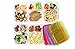 Healthy Packers 3-Compartment Reusable Bento Food Prep Containers Lunch Box (Pack of 5)