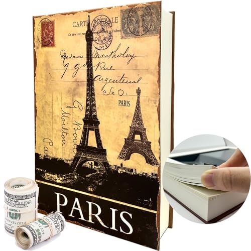Photo 1 of Genuine Paper Transfer Book Safe: Secret Hidden Safe, Combination Lock Included - Metal Safe Box and Protect Your Valuables Inside an Authentic Paper Book, 8.7"×6"×1.8" (Paris)