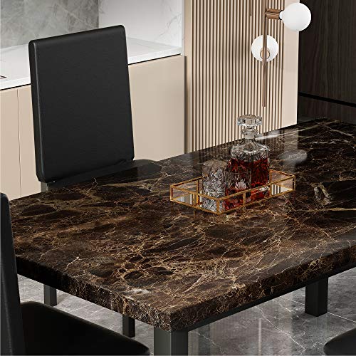 Hooseng 5 Piece Faux Marble Dining Set, Table and Chairs for 4, Perfect