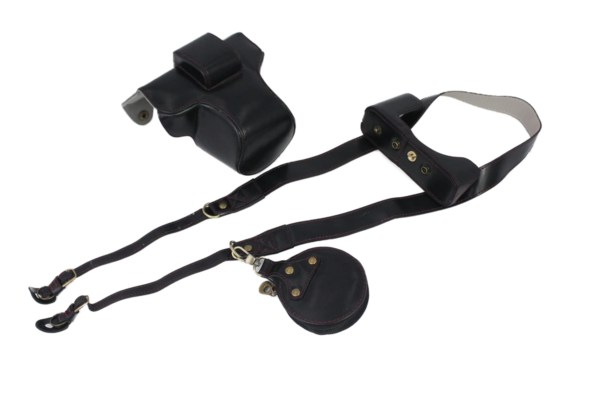 Z fc Zfc Camera Case, Zakao PU Fullbody Bottom Opening Version Protective Leather Camera Case Bag for Nikon Z fc Zfc with 28mm Lens with Shoulder Strap and Mini Bag (Black)