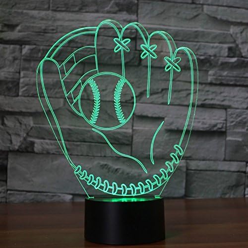 Glove Baseball 3D Night Light 7 Color USB Power Supply Touch Button LED Table Lamp ZB3559