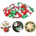 Outuxed 400Pcs Assorted Glitter Christmas Pom Poms, Red White Green Glitter Pom Pom Balls for Christmas Crafts, DIY and Decorations, 4 Sizes (1cm, 2cm, 2.5cm, 3cm)