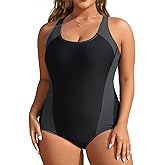 Aqua Eve Plus Size Swimsuits Athletic One Piece Bathing Suit for Women Tummy Control Slimming Swimwear