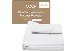 Coop Home Goods Ultra Tech Waterproof Mattress Protector Queen, Smooth Top Mattress Pad, Waterproof Mattress Cover, 18" Deep, Machine Washable Mattress Topper, Noiseless Comfort (60x80)