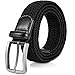 JIGUOOR Braided Stretch Belt, Golf Elastic Fabric Woven Belts Casual Men and Women (Black, Large)