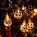Icicle Orange Halloween Pumpkin Lights, 3D Pumpkin String Light Indoor LED Jack-O-Lantern Halloween Lights (9.51ft 20 LEDs, Battery-Powered)