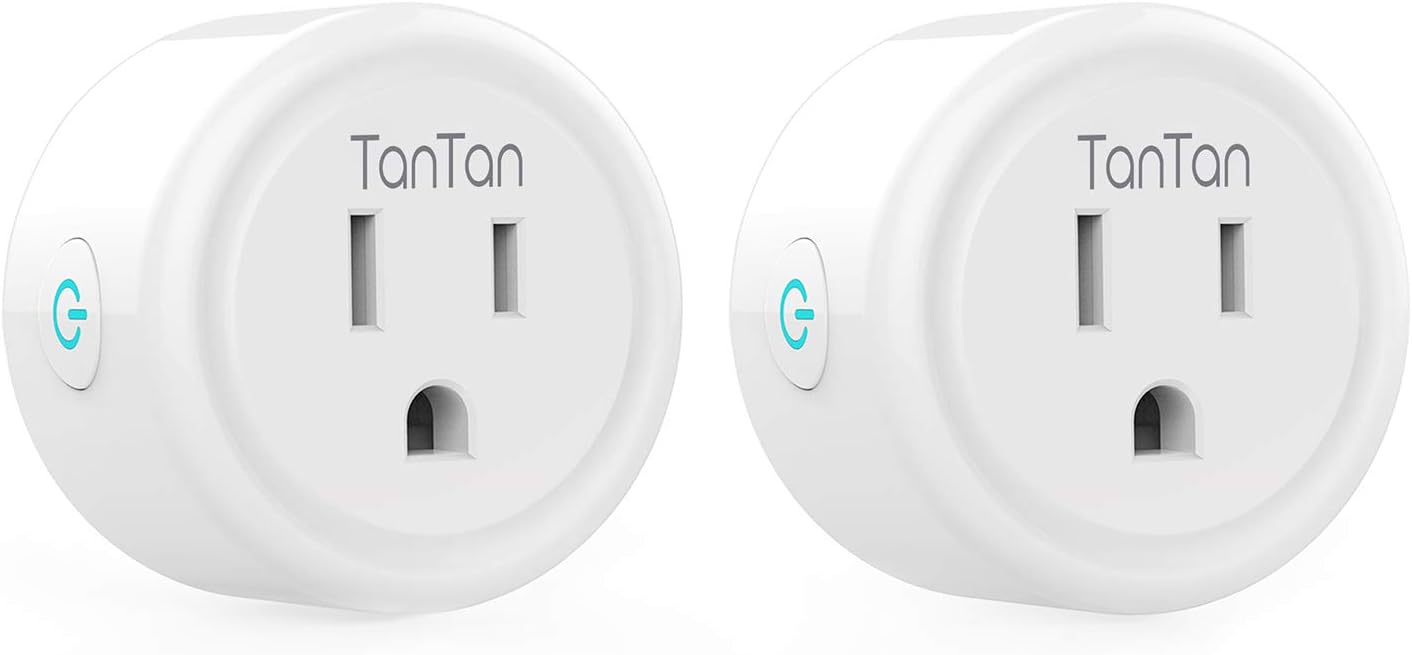 Smart Plug Work with Alexa and Google Home, TanTan WiFi Outlet Mini Socket Remote Control Only Supports 2.4GHz Network, ETL and FCC Listed 2 Packs - - 