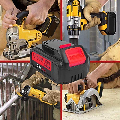 4-Pack 6.0Ah 20V for Dewalt DCB205 Battery, 2Pack Lithium-ion Replacement Battery for Dewalt dcb200 DCB204 DCB207 DCB205-2 DCB180 DCD985B DCD771C2 DCS355D1 DCD790B Cordless Power Tools - Thumbnail 6