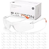 SATTRON 48 Pack Clear Safety Glasses, Protective Eyewear for Men Women, UV Protection Safety Goggles ANSI Z87.1 Scratch & Imp