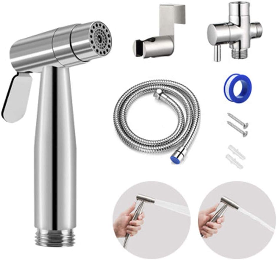 Always Happy Toilet Sprayer Shattaf Personal Hygiene Handheld Bidet Spray Set Easy to Install Bathroom Diaper Sprayer with Adjustable Pressure Control
