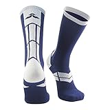 Epivive Velocity Navy Blue & White Football, Basketball, Lacrosse Socks (Medium)