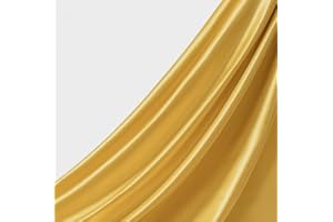 Q&J Fabric Co. Gold Satin Fabric by The Yard, 1 Yard x 55 Inch Charmeuse Satin Fabric Silky & Shiny Cloth Fabric, Smooth Bridal Satin Fabric for Wedding Dress, Clothing Making, DIY Crafts, Sewing