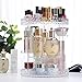 Cq acrylic 360 Rotating Makeup Organizer,4 Tier Adjustable Acrylic Carousel Skincare Organizer Skin Care Cosmetic Display Cases Beauty Skincare Product Make up Holder,Clear Diamond Pattern