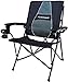 STRONGBACK Elite Folding Camping Lawn Lounge Chair Heavy Duty Camp Outdoor Seat with Lumbar Support and Portable Carry Bag