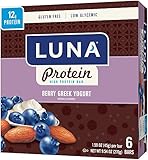 LUNA PROTEIN - Gluten Free Protein Bar - Berry Greek Yogurt - (1.59 Ounce Snack Bar, 6 Count)
