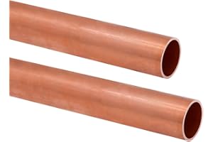 YTKavq 1/2"OD Copper Pipe, 1 mm Wall Thickness 12" Length Copper Round Tube Widely used in various industrial applications,Note that oxidation is normal, not rust.(2 Pcs)