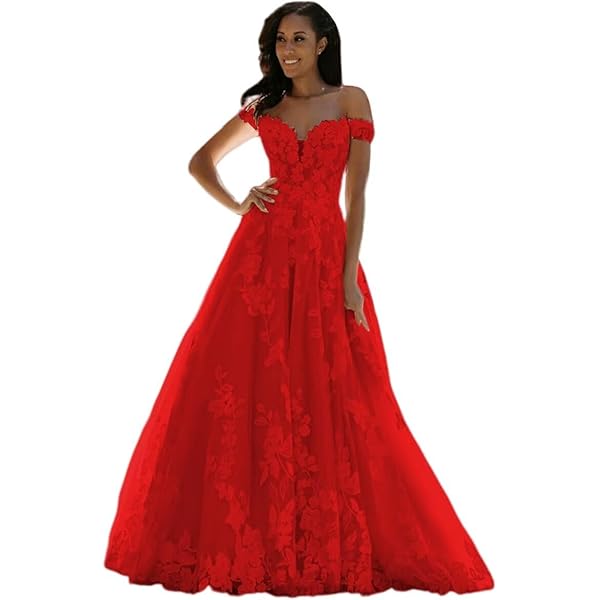 Women's Layered Tulle and Lace Maxi Dress Special Occasion
