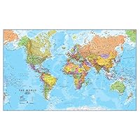 Maps International - Giant World Map - Mega-Map Of The World - 78 x 48 - Full Lamination