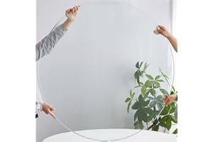 Btikita 60" Tempered Glass Table Top Round Transparent Table Surface 3/8'' Thick Pencil Polished Edge Multipurpose for Dining Table, Coffee Table, Restaurant Table (60 inch)