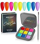 Modelones Gel Nail Polish Set, 9 Colors Bright Neon Solid Gel Polish Pudding Gel 2022 Upgraded Cr...