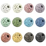 BEADNOVA 10mm Colorful Lava Rock Stone Gemstone semi precious stone Beads Round Loose Beads for Jewelry Making Findings Accessories (180pcs, Assorted Colors Box Set)