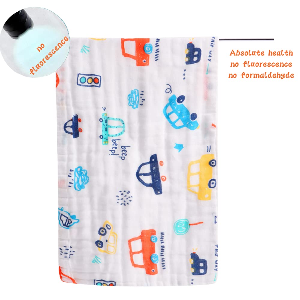Muslin Burp Cloths Baby Burp Clothes - Baby Burp Cloth for Boy Girls Thicken Muslin Burp Rags Bibs 6 Layers Large 20''x10'' 100% Cotton Hand Washcloths Soft Absorbent by norinori (5 Pack): Kitchen & Dining