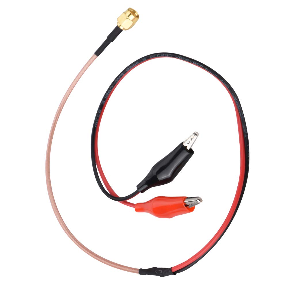 Elprico Radio Frequency Connection Cable, 52cm Red Black Test Lead Including SMA RG316 High Temperature Cable 18AWG Silicone Wire and Crocodile Clip