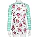 ✽ANGLIN✽ Women Striped Floral Long Sleeve Round Neck Shirt Top Blous✽e