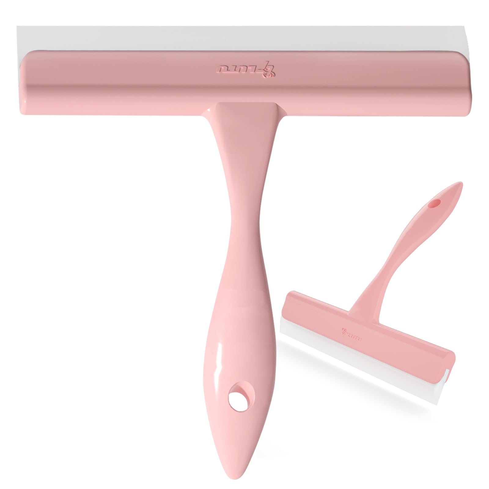 Photo 1 of LTLUTU 5" Silicone Shower Squeegee for Glass Doors & Car Windows - Small & Mini Size Streak-Free Cleaner, Bathroom, Mirror, Tile Scraper - Compact Pink with Hanging Hole, Kitchen Safe Water Blade
