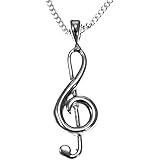 Pendentif Clé De Sol En Argent - Bijoux Fantaisie