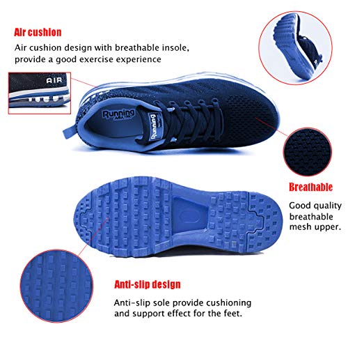 UPSOLO Mens Fitness Cross Trainer Shoes Trail Running Walking Casual Air Cushion Footwear Breathable Jogging Outdoor Sports Tennis Sneakers(833 Blue 41)