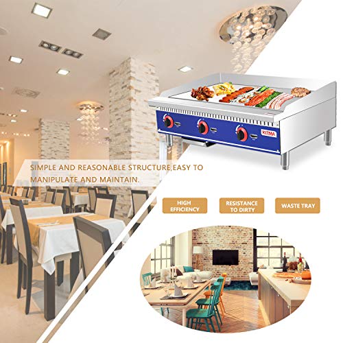 image for Commercial Countertop Manual Griddle - KITMA 36'' Liquid Propane Flat 