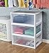 Sterilite 23758003 Large Tall Modular Drawer, White Frame with Clear Drawers, 3-Pack