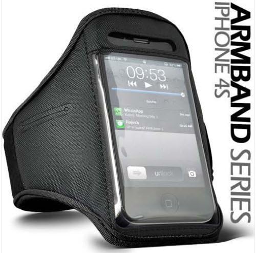 PhoneCaseWorld BLACK SPORTS ARMBAND STRAP HOLDER CASE COVER APPLE IPHONE 4/4S