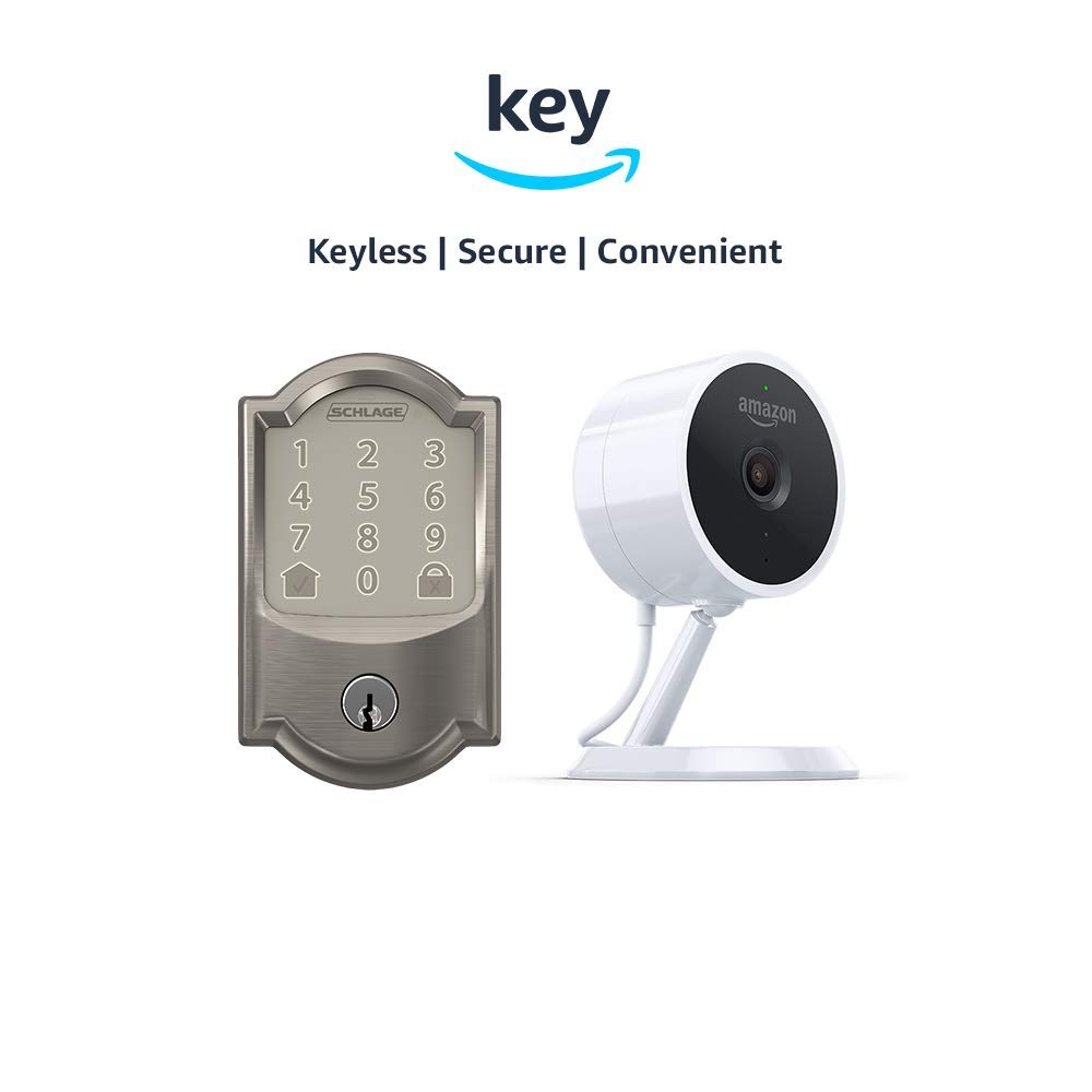 Schlage Encode Smart WiFi Deadbolt + Amazon Cloud Cam Key Smart Lock