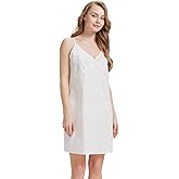 BEAUTELICATE Women 100% Dress Slip Cotton Slip Under Dress Above Knee Full Slip Adjustable Straps Nightgown