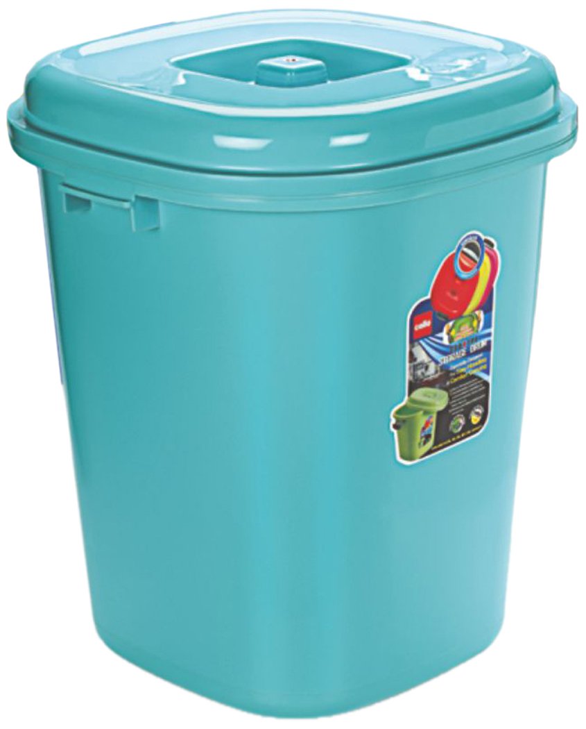Cello Plastic Esquire Storage Bucket With Lid, Sky Blue Cello Plastic Esquire Storage Bucket With Lid, Sky Blue