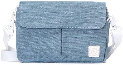Small Clutch Size Over the Shoulder Travel Bag for Women or Men (Light Blue Denim)