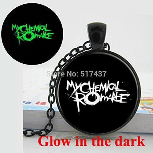 Pretty Lee Glow In The Dark Jewelry Rock Band My Chemical Romance Quote Necklace Glass Art Photo Pendant Necklace Glowing Necklace