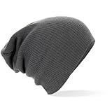 Beechfield Mens Knitted Soft Feel Slouch Beanie Ski Hat